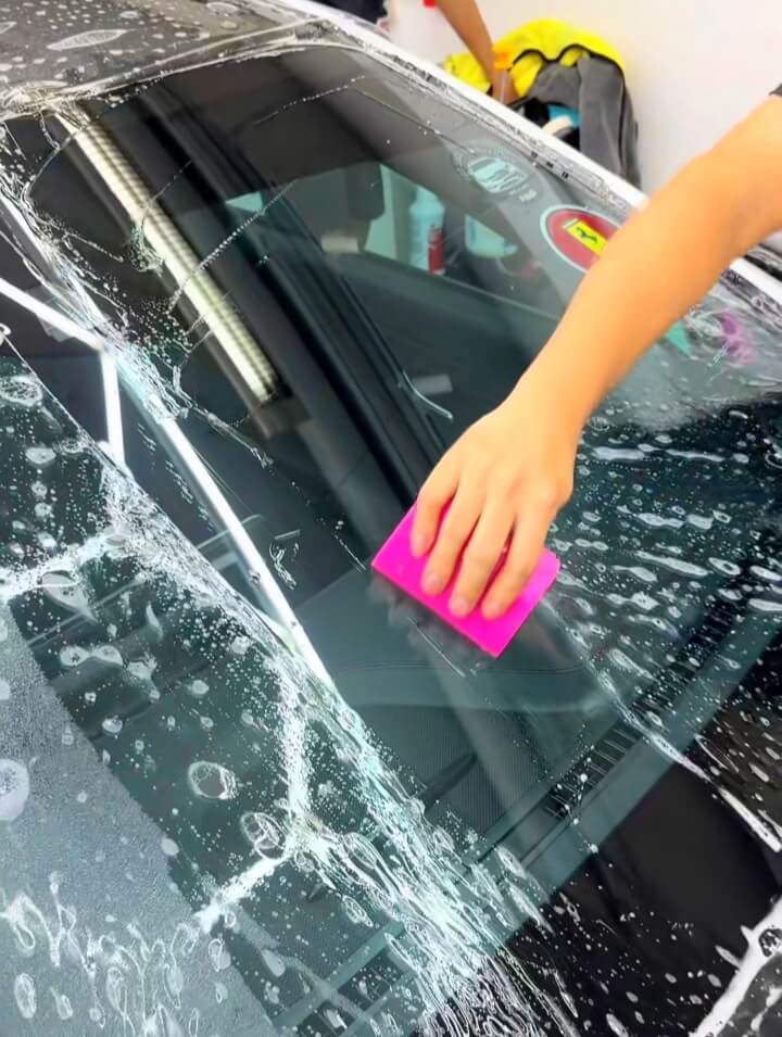 Windshield protection film installation